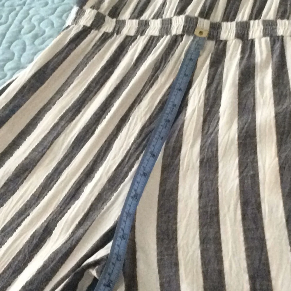 ICHI Jumpsuit Gray White Gold Stripes Size Medium 38